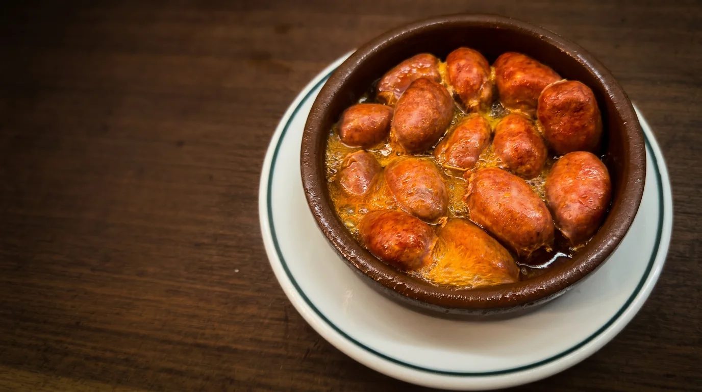 Chorizo a la sidra en cazuela de barro
